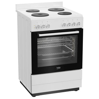 *Current Model* Beko 60cm White Electric Freestanding Oven with Hot Plate Cooktop BFCB60EMW [Carton Damaged]