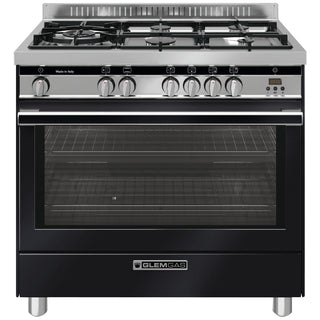 *Clearance - Made in Italy* Glem Gas 90cm Premium Matt Black Gas Freestanding Cooker GS965GGMB [2 Years Warranty]