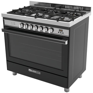 *Clearanace - Made in Italy* Glem Gas 90cm Premium Freestanding Dual Fuel Cooker - Matte Black GS965GEMB [2 Years Warranty]