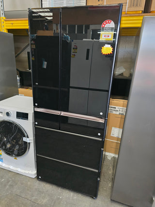 *Made in Japan* Hitachi 615L Black Glass Finish French Door Fridge RWX620KAXK [Factory Second]
