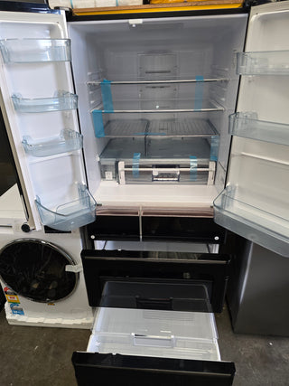*Made in Japan* Hitachi 615L Black Glass Finish French Door Fridge RWX620KAXK [Factory Second]