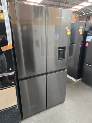 Fisher & Paykel Series 7 538L Quad Door Refrigerator with Ice and Water Black Stainless Steel RF605QNUVB1 [Factory Second]