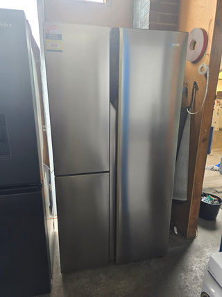 *Current Model* Haier 574L S+ Three Door Side by Side Fridge Satina Silver HRF575XS [Factory Second]