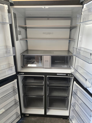 Haier 623L Quad Door Refrigerator with Ice and Water Black HRF680YPC [Factory Second] - DMS Appliances