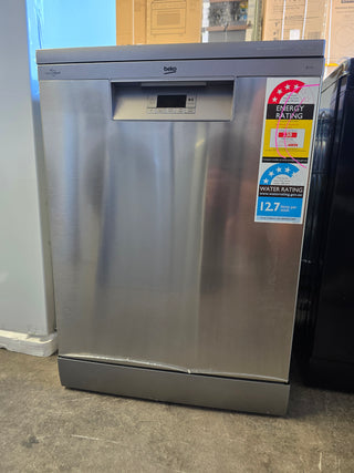 *Current Model* Beko 60cm Freestanding Dishwasher 14 Place Platinum Steel BDFB1410X [Factory Second] - DMS Appliances