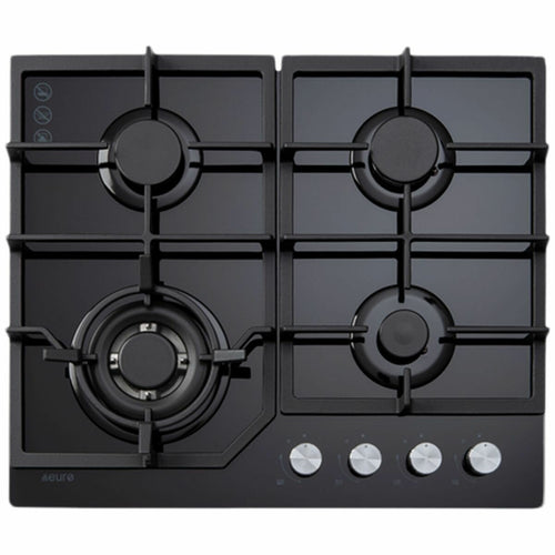 Euro Appliances 60cm Black Glass Gas Cooktop ECT600GBK2 [3 Years Warranty]