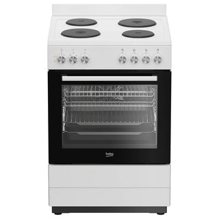 *Current Model* Beko 60cm White Electric Freestanding Oven with Hot Plate Cooktop BFCB60EMW [Carton Damaged]