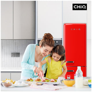 {DISPLAY ONLY LEFT} CHiQ 231L Retro Bottom Mount Fridge Red CRBM228NR3 [5 Years Warranty]