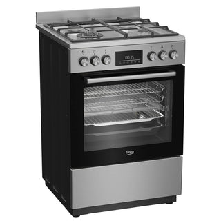 *Brand New* Beko 60cm Stainless Steel Dual Fuel Freestanding Oven BFCB60GMX [5 Years Warranty]
