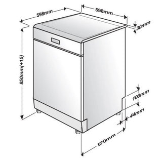 * Brand New - Made in Europe* Beko BDFB1430X 14 Place Setting Freestanding Dishwasher [5 Years Warranty]
