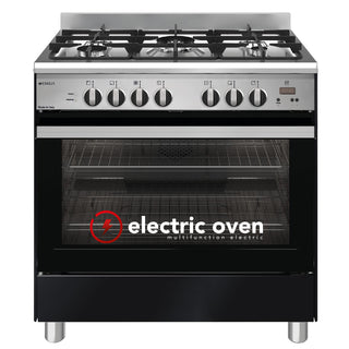 *Clearance - Made in Italy* Emilia EM865GEN 80cm Gloss Black Dual Fuel cooker with Electric Oven [Carton Damaged]