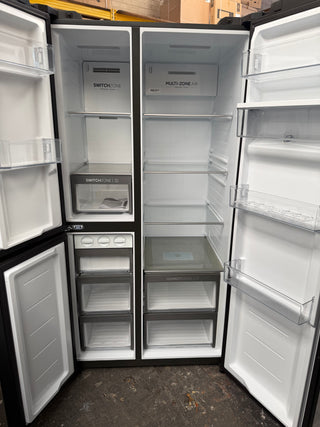 *Current Model* Haier 574L S+ Three Door Side by Side Fridge Satina Silver HRF575XS [Factory Second]