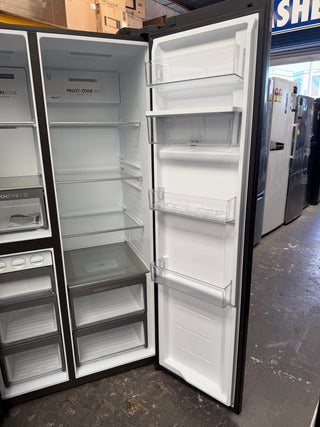 *Current Model* Haier 574L S+ Three Door Side by Side Fridge Satina Silver HRF575XS [Factory Second]