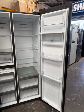 *Current Model* Haier 574L S+ Three Door Side by Side Fridge Satina Silver HRF575XS [Factory Second]