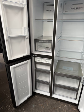 *Current Model* Haier 574L S+ Three Door Side by Side Fridge Satina Silver HRF575XS [Factory Second]