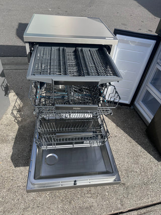 Haier 60cm Freestanding Dishwasher with Steam Satina Silver [Factory Second] MODEL HDW15F3S1