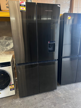 *Current Model* Fisher & Paykel Series 7 690L Quad Door Refrigerator with Ice and Water Black Stainless Steel RF730QNUVB1 [Factory Second]