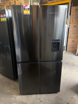 Fisher & Paykel Series 7 538L Quad Door Refrigerator with Ice and Water Black Stainless Steel RF605QNUVB1 [Factory Second]