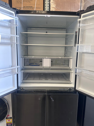 *Current Model* Fisher & Paykel Series 7 690L Quad Door Refrigerator with Ice and Water Black Stainless Steel RF730QNUVB1 [Factory Second]