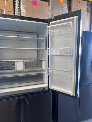 *Current Model* Fisher & Paykel Series 7 690L Quad Door Refrigerator with Ice and Water Black Stainless Steel RF730QNUVB1 [Factory Second]