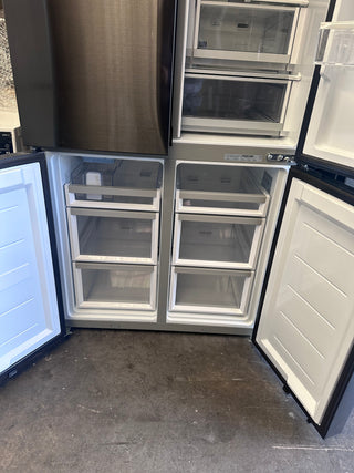 *Current Model* Fisher & Paykel Series 7 690L Quad Door Refrigerator with Ice and Water Black Stainless Steel RF730QNUVB1 [Factory Second]