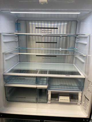 Hitachi 638L 4 RWB640VT0GBK Door French Door Fridge - Black Glass [Factory Second]