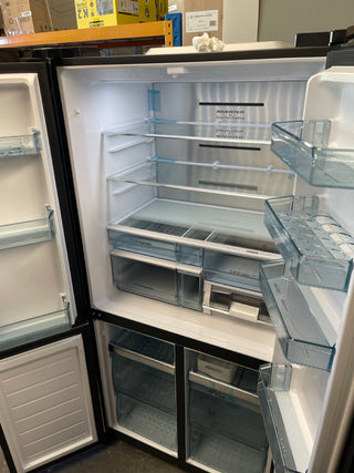Hitachi 638L 4 RWB640VT0GBK Door French Door Fridge - Black Glass [Factory Second]