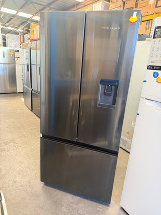 *Current Model* Fisher & Paykel Series 7 511L French Door Fridge With Ice and Water Black Stainless Steel RF505ANUB1[Factory Second]