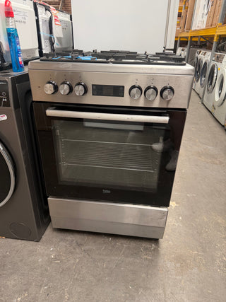 *Current Model* Beko 60cm Dual Fuel Stainless Steel Freestanding Oven BFC60GMX [Factory Second]