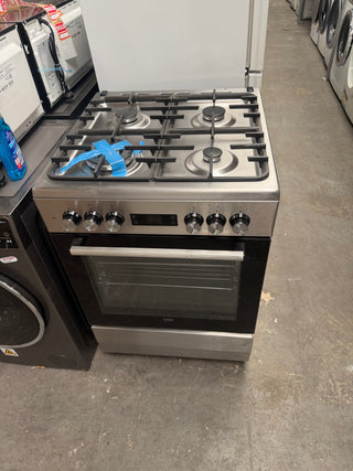 *Current Model* Beko 60cm Dual Fuel Stainless Steel Freestanding Oven BFC60GMX [Factory Second]