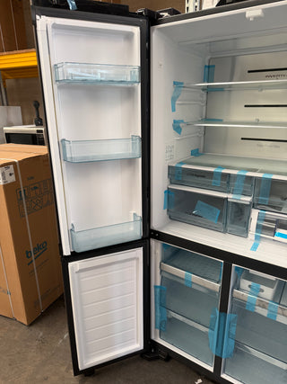*Current Model* Hitachi 638L RWB640VT0XMGW Fridge with Non-Plumbed Ice Maker - Glass Matte White [Factory Second]