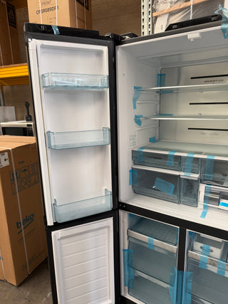 *Current Model* Hitachi 638L RWB640VT0XMGW Fridge with Non-Plumbed Ice Maker - Glass Matte White [Factory Second]