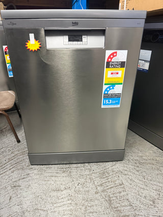 *Current Model* Beko 60cm Freestanding Dishwasher 14 Place Platinum Steel BDFB1410X [Factory Second]