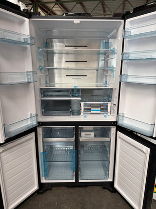 *Current Model* Hitachi 638L RWB640VT0XMGW Fridge with Non-Plumbed Ice Maker - Glass Matte White [Factory Second]