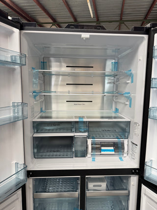 *Current Model* Hitachi 638L RWB640VT0XMGW Fridge with Non-Plumbed Ice Maker - Glass Matte White [Factory Second]