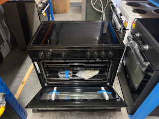 *Made in Europe* Beko 90 cm Black Twin Fan Freestanding Oven with Ceramic Cooktop BFCB917CMB [Factory Second] ] - DMS Appliances