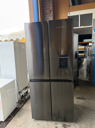*Current Model*  Fisher & Paykel Series7 498L Quad Door Refrigerator Black Stainless Steel RF500QNUB1 [Factory Second]