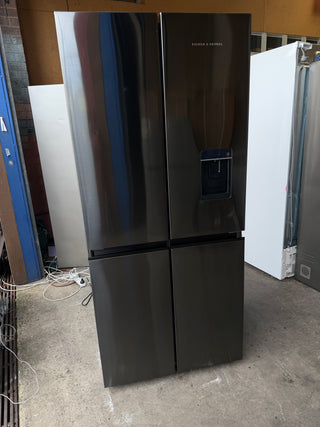 *Current Model*  Fisher & Paykel Series7 498L Quad Door Refrigerator Black Stainless Steel RF500QNUB1 [Factory Second]
