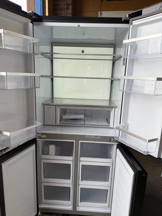 *Current Model*  Fisher & Paykel Series7 498L Quad Door Refrigerator Black Stainless Steel RF500QNUB1 [Factory Second]