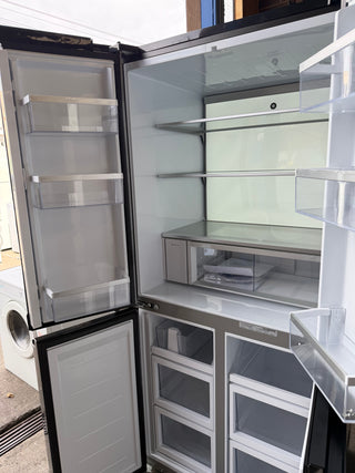 *Current Model*  Fisher & Paykel Series7 498L Quad Door Refrigerator Black Stainless Steel RF500QNUB1 [Factory Second]