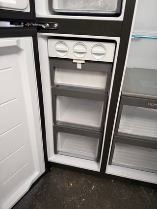 *Current Model* Haier 574L S+ Three Door Side by Side Fridge Non-Plumbed Water Dispenser Black HRF575XHC [Factory Second]