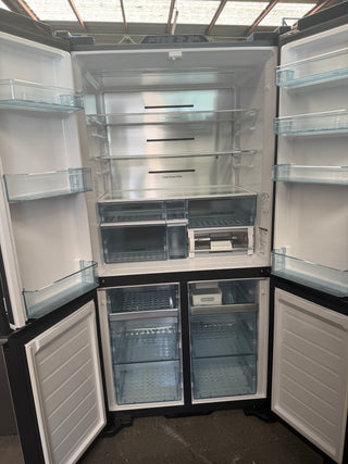 *Current Model* Hitachi 638L RWB640VT0XMGW Fridge with Non-Plumbed Ice Maker - Glass Matte White [Factory Second]