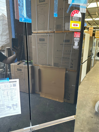 Hitachi 638L 4 RWB640VT0GBK Door French Door Fridge - Black Glass [Carton Damage]