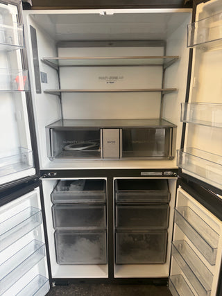 Haier 623L Quad Door Refrigerator with Ice and Water Black HRF680YPC [Factory Second]