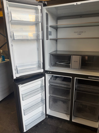 Haier 623L Quad Door Refrigerator with Ice and Water Black HRF680YPC [Factory Second]