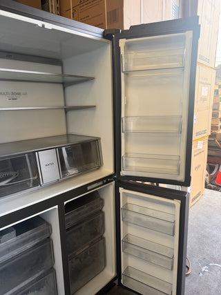 Haier 623L Quad Door Refrigerator with Ice and Water Black HRF680YPC [Factory Second]
