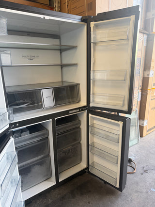 Haier 623L Quad Door Refrigerator with Ice and Water Black HRF680YPC [Factory Second]