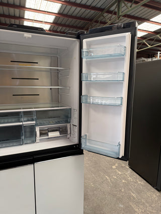 *Current Model* Hitachi 638L RWB640VT0XMGW Fridge with Non-Plumbed Ice Maker - Glass Matte White [Factory Second]