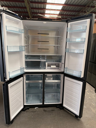 *Current Model* Hitachi 638L RWB640VT0XMGW Fridge with Non-Plumbed Ice Maker - Glass Matte White [Factory Second]