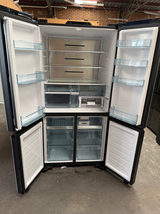 *Current Model* Hitachi 638L RWB640VT0XMGW Fridge with Non-Plumbed Ice Maker - Glass Matte White [Factory Second]